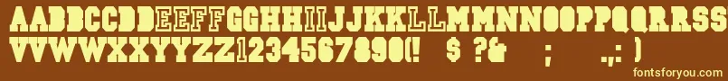 CsdJerseyNorm Font – Yellow Fonts on Brown Background