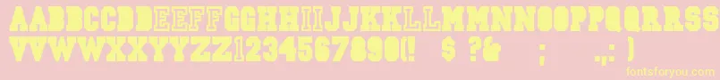フォントCsdJerseyNorm – 黄色のフォント、ピンクの背景