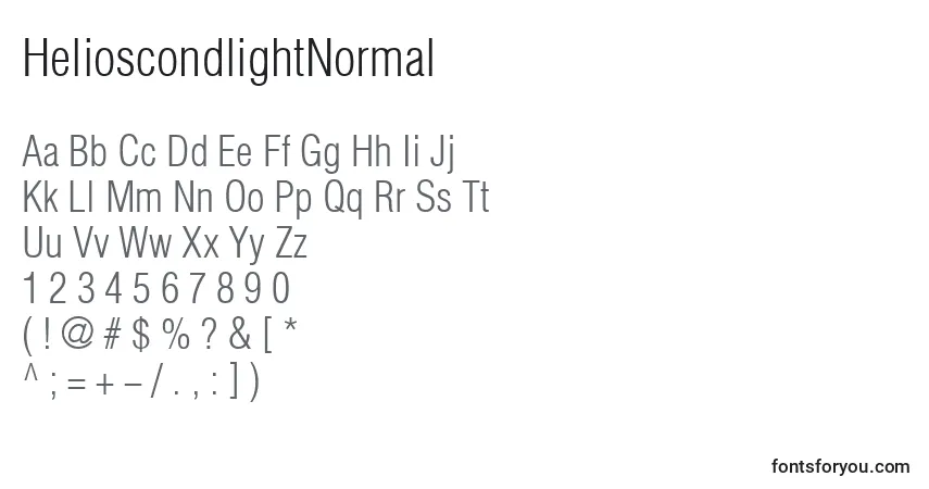 A fonte HelioscondlightNormal – alfabeto, números, caracteres especiais