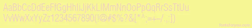 HelioscondlightNormal Font – Pink Fonts on Yellow Background
