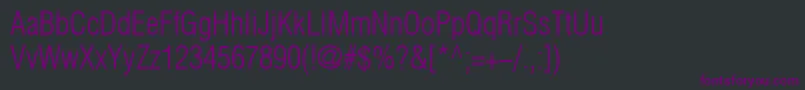 Fonte HelioscondlightNormal – fontes roxas em um fundo preto