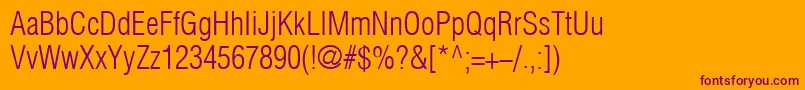 HelioscondlightNormal Font – Purple Fonts on Orange Background