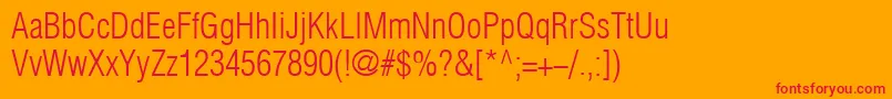 HelioscondlightNormal Font – Red Fonts on Orange Background