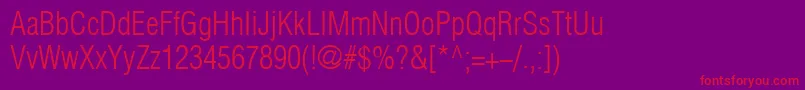 HelioscondlightNormal Font – Red Fonts on Purple Background