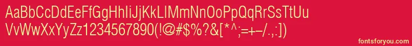 HelioscondlightNormal Font – Yellow Fonts on Red Background