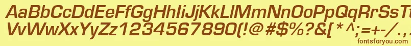 PalindromeSsiSemiBoldItalic-fontti – ruskeat fontit keltaisella taustalla