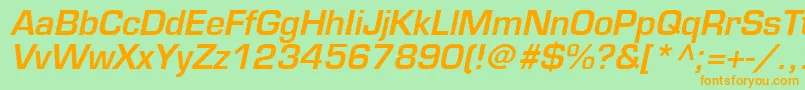 PalindromeSsiSemiBoldItalic Font – Orange Fonts on Green Background