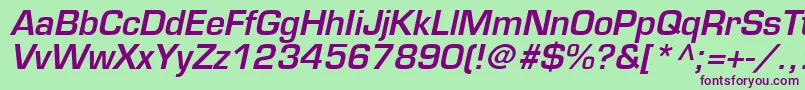 PalindromeSsiSemiBoldItalic Font – Purple Fonts on Green Background