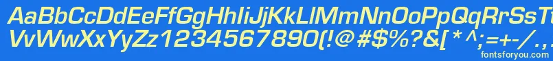 PalindromeSsiSemiBoldItalic Font – Yellow Fonts on Blue Background