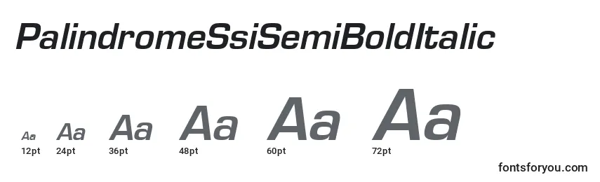 Размеры шрифта PalindromeSsiSemiBoldItalic