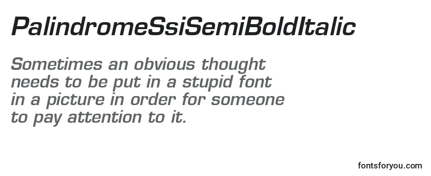 PalindromeSsiSemiBoldItalic Font