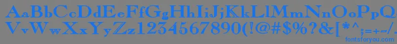 フォントPinchiBold – 灰色の背景に青い文字