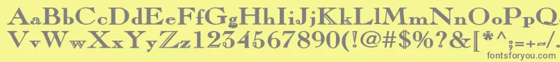 フォントPinchiBold – 黄色の背景に灰色の文字