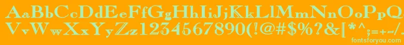 PinchiBold Font – Green Fonts on Orange Background