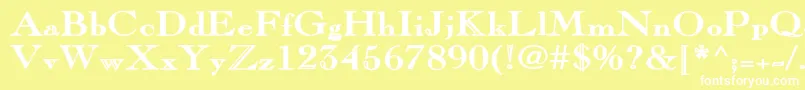 PinchiBold Font – White Fonts on Yellow Background