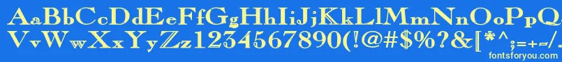 PinchiBold Font – Yellow Fonts on Blue Background