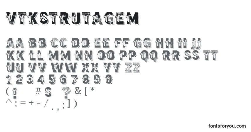Fuente Vtkstrutagem - alfabeto, números, caracteres especiales