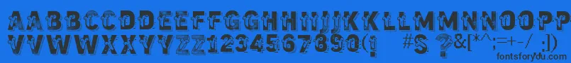 Vtkstrutagem Font – Black Fonts on Blue Background