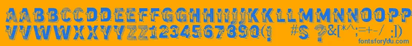 Vtkstrutagem Font – Blue Fonts on Orange Background