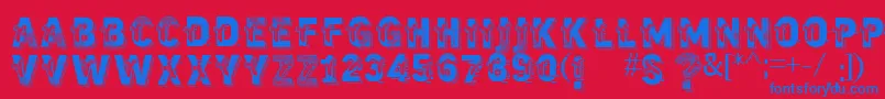 Vtkstrutagem Font – Blue Fonts on Red Background