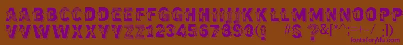Vtkstrutagem Font – Purple Fonts on Brown Background