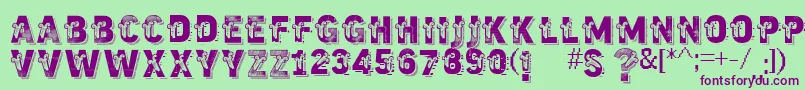 Vtkstrutagem Font – Purple Fonts on Green Background