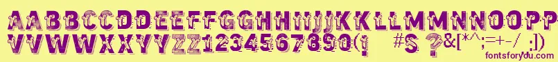 Vtkstrutagem Font – Purple Fonts on Yellow Background