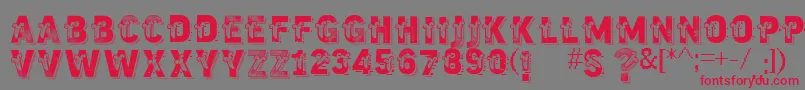 Vtkstrutagem Font – Red Fonts on Gray Background