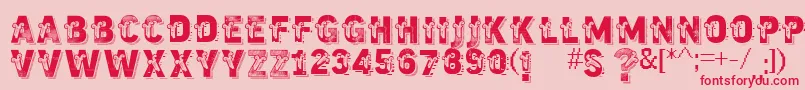 Vtkstrutagem Font – Red Fonts on Pink Background