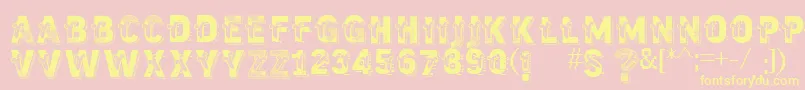 Vtkstrutagem Font – Yellow Fonts on Pink Background