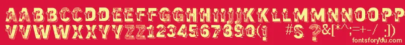 Vtkstrutagem Font – Yellow Fonts on Red Background