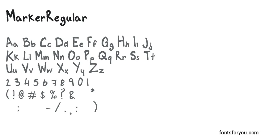 A fonte MarkerRegular – alfabeto, números, caracteres especiais