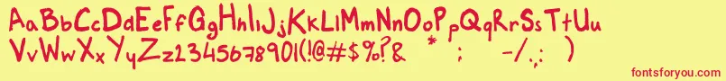 MarkerRegular Font – Red Fonts on Yellow Background