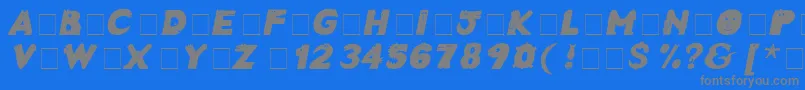 Подробнее о шрифте CrazyCreaturesBoldItalic Шрифт CrazyCreaturesBoldItalic – серые шрифты на синем фоне