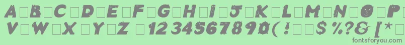 CrazyCreaturesBoldItalic Font – Gray Fonts on Green Background