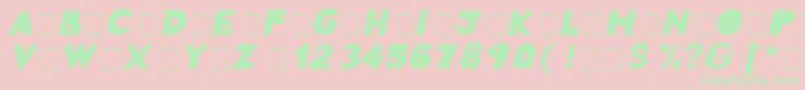 CrazyCreaturesBoldItalic-Schriftart – Grüne Schriften auf rosa Hintergrund