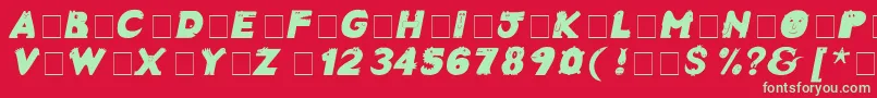 En savoir plus sur la police CrazyCreaturesBoldItalic Police CrazyCreaturesBoldItalic – polices vertes sur fond rouge