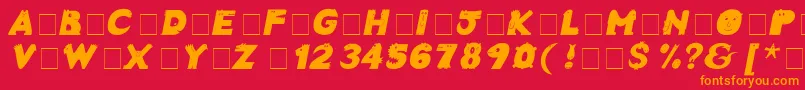 En savoir plus sur la police CrazyCreaturesBoldItalic Police CrazyCreaturesBoldItalic – polices orange sur fond rouge