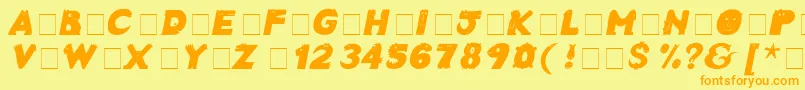 CrazyCreaturesBoldItalic Font – Orange Fonts on Yellow Background
