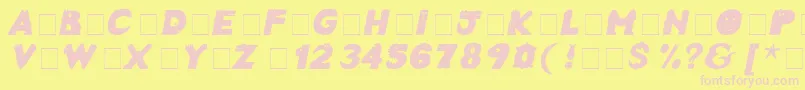 CrazyCreaturesBoldItalic Font – Pink Fonts on Yellow Background