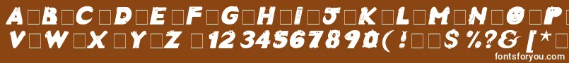 CrazyCreaturesBoldItalic Font – White Fonts on Brown Background