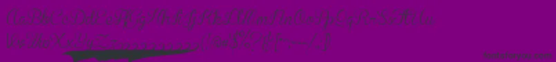 BrannbollssPersonal-Schriftart – Schwarze Schriften auf violettem Hintergrund