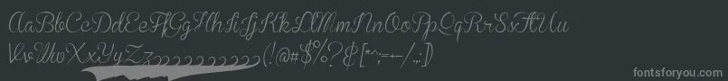 フォントBrannbollssPersonal – 黒い背景に灰色の文字