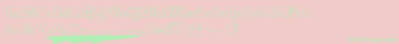 BrannbollssPersonal-Schriftart – Grüne Schriften auf rosa Hintergrund
