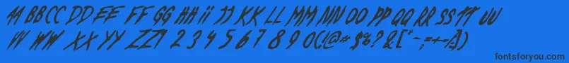 DeadByDawnUs-Schriftart – Schwarze Schriften auf blauem Hintergrund