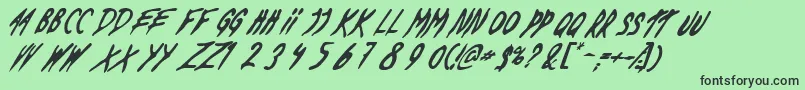 DeadByDawnUs-fontti – mustat fontit vihreällä taustalla