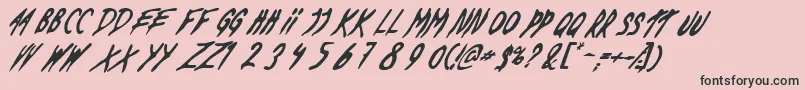 DeadByDawnUs-Schriftart – Schwarze Schriften auf rosa Hintergrund