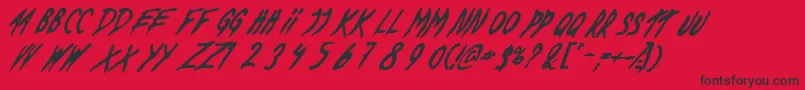 DeadByDawnUs Font – Black Fonts on Red Background