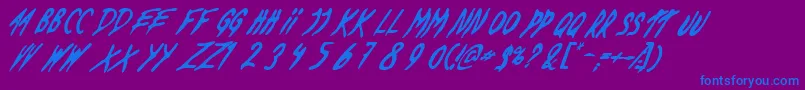 DeadByDawnUs Font – Blue Fonts on Purple Background