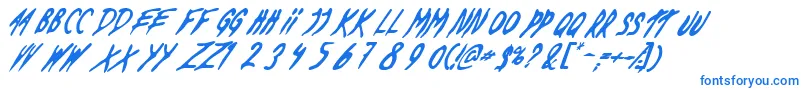 Шрифт DeadByDawnUs – синие шрифты на белом фоне
